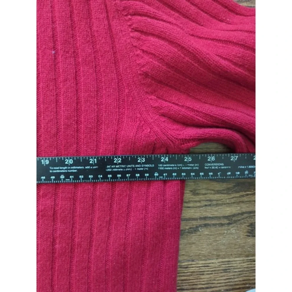 GAP Men's 100% Lambswool Red V Neck Ribbed Knit Sweater Fisherman Cabincore XL‎